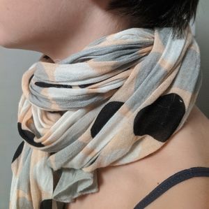 Long Talbots peach and black polka dot scarf 3/$20